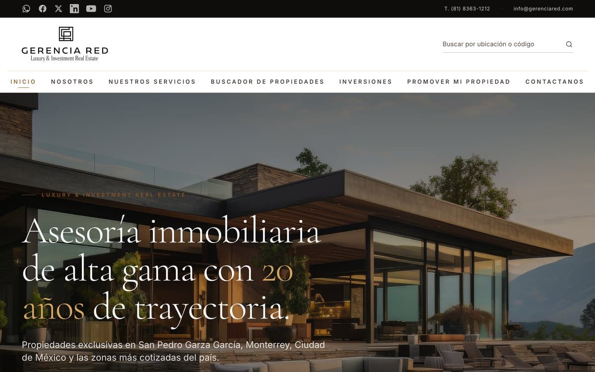 Sitio web de Gerencia RED